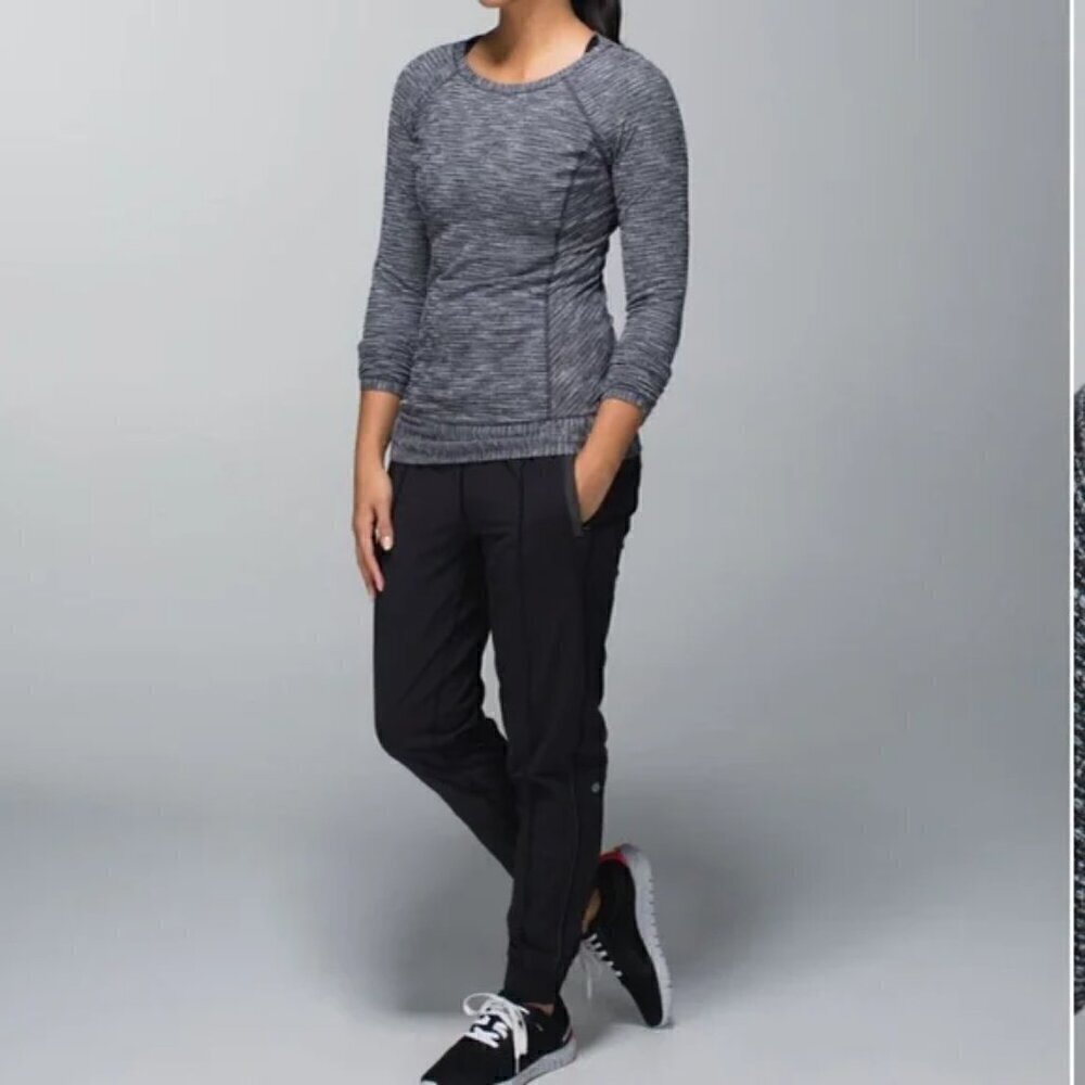 Lululemon Race Your Pace Long Sleeve Pullover Coco Pique Black - Picture 8 of 8